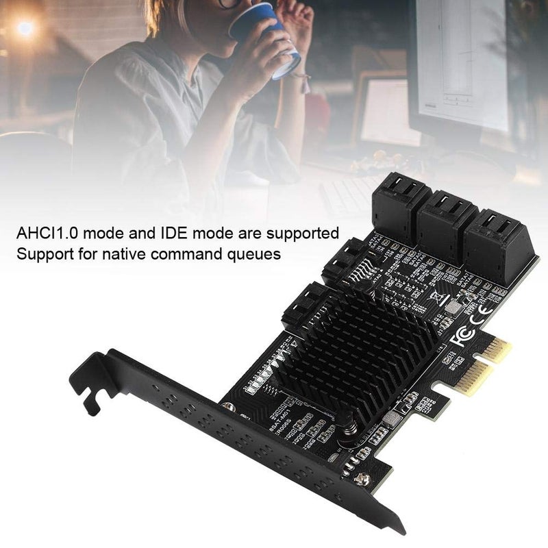 EBTOOLS 8 Port PCI E to SATA3.0 Controller, PCI Express to SATA3.0 8 Port SATA III Expansion Controller Card Adapter - Image 3